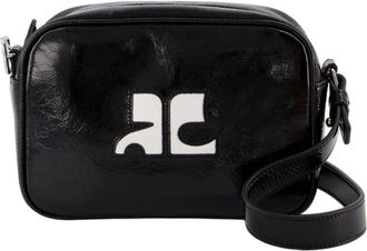 Courr&egrave;ges Tassen, Dames, Zwart, ONE Size, Leer, Reedition Camera Crossbody