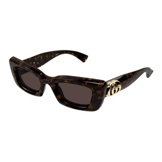 Gucci Sunglasses, unisex, Brown, Size: 49 MM Brown Lens Sunglasses Acetate Frame