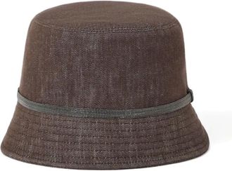 Brunello Cucinelli Brunello Cucinelli, Hats, female, Brown, Size: S Chocolate Brown Flat Crown Hat