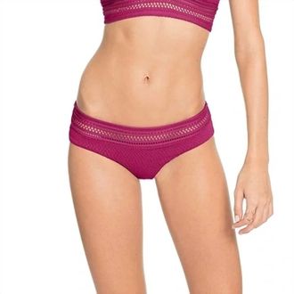 Robin Piccone Perla Crochet Banded Bottom In Orchid