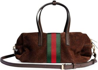 Gucci Small Boston Bag With Web Dark Brown A0070T-AAHCC-2147