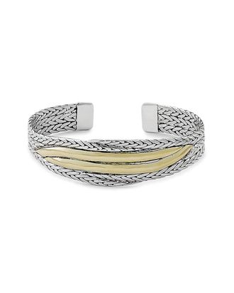Samuel B. Samuel B 18K & Silver Crossover Bangle Bracelet
