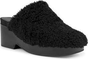 Aerosoles Chata Leather Mule in Black Faux Shearling at Nordstrom Rack, Size 10