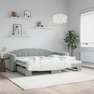 vidaXL Divano Letto con Letto Estraibile Grigio Chiaro 90x190 Velluto - Vidaxl