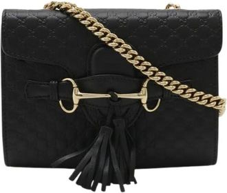 Gucci Pre-owned Cross Body Bags, female, Black, Size: ONE SIZE Pre-owned Microguccissima Leather Shoulder Bag