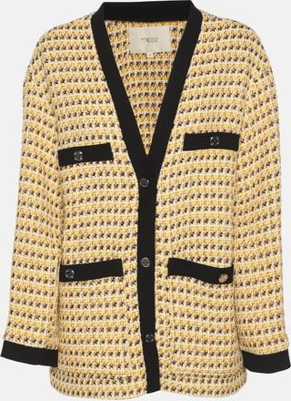 Maje Yellow Lurex Tweed Button Front Jacket