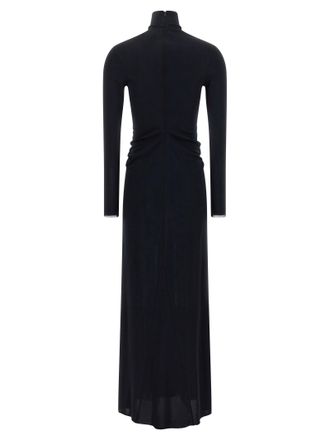 Fabiana Filippi Draped Turtleneck Dress - Black