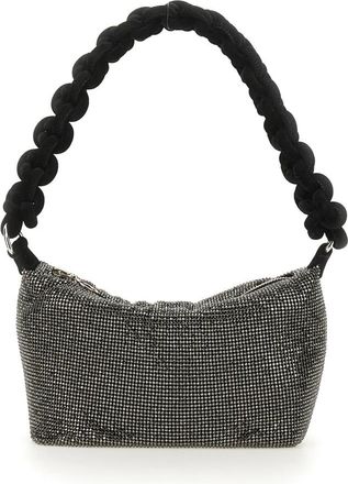 Kara Crystal Mesh Cobra Pouch Bag - Dames - Schoudertassen - Grijs - ONE Size - Tassen