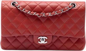 Chanel Pre-owned Classic Double Flap Shoulder Bag - Dames - Vintage Schoudertas - Rood - ONE Size - Su&egrave;de - Vintage