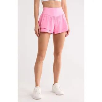 Yogalicious Lightstreme Flirty 2-in-1 Active Shorts in Sachet Pink at Nordstrom Rack, Size X-Large