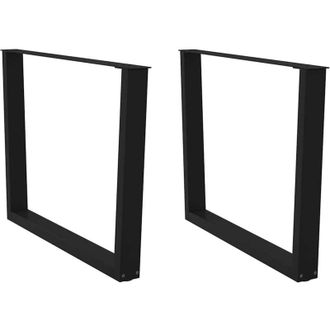 vidaXL Vidaxl - Patas Para Mesa De Comedor En Forma De V (2 Unidades), Color Negro, 100 X (72-73,3) Cm, Acero
