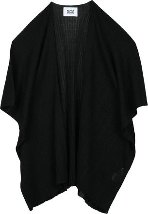 Alpha Studio Black Viscose Polyester Open Cardigan