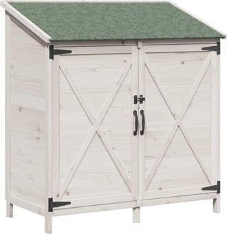 vidaXL Cobertizo De Jard&iacute;n Blanco 106 X 56 X 113,5 Cm Vidaxl