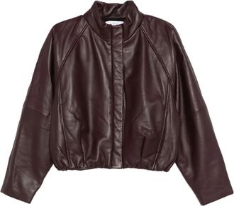 Iro raglan-sleeve leather jacket - Brown