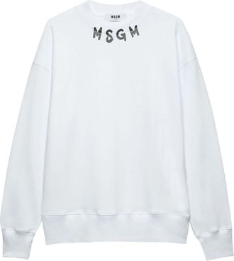 Msgm logo-print cotton sweatshirt - men - Cotton - S - White