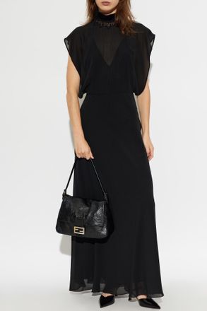 Fendi Silk Dress, Womens, Black