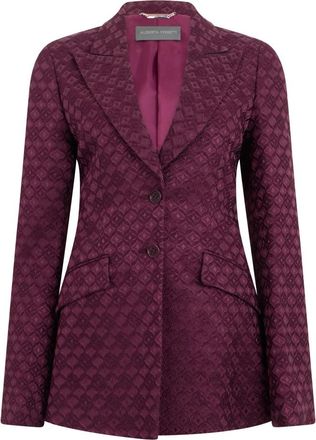 Alberta Ferretti Slim Jacket - Dames - Blazers - Paars - S - Katoen - Jassen