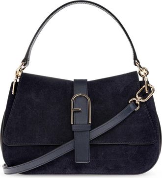 Furla Flow Medium Bag - Dames - Handtassen - Blauw - ONE Size - Leer - Tassen