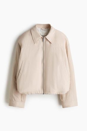 H&M Padded Bomber Jacket in Light Beige at Nordstrom, Size X-Small