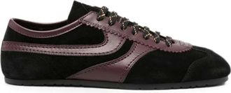 Dries Van Noten Scarpe da ginnastica in pelle nera con pannelli