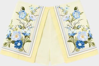 Self Portrait Floral Linen Shorts