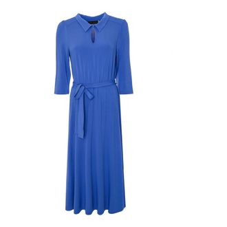 Karen by Simonsen Overhemdjurk met midilengte - Dames - Casual kleedjes - Blauw - XL - Kleedjes