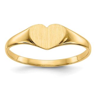 Diamond2Deal 14k Yellow Gold Closed Back Heart Signet Ring