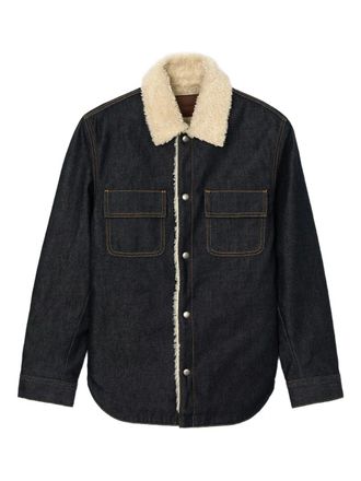 Sandro shearling pocket jacket - men - Fabric - L - Blue
