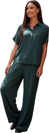 By-Bar Amsterdam Overhemden, Dames, Groen, M, Barley Viscose Blouse