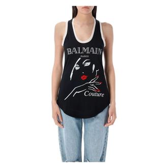 Balmain Mujer, Camisetas, Negro, Talla: S