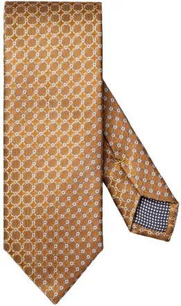 Eton Geometric Jacquard Silk Tie in Light Yellow at Nordstrom