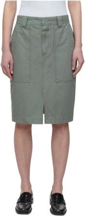 Closed Utility Midi Rok met Zakken - Dames - Kokerrokken - Groen - W26 - Katoen - Rokken