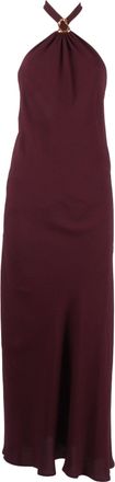 Forte_Forte Burgundy Crepe Halter Midi Dress