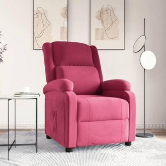 vidaXL Poltrona Reclinabile Rosso Vino in Velluto vidaXL