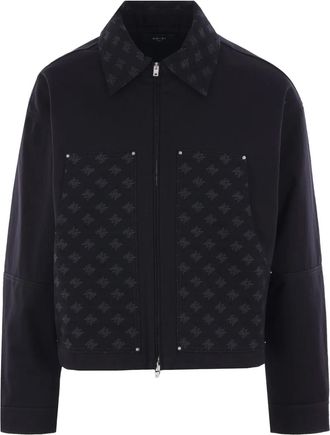 Amiri logo-print jacket - men - Cotton/Virgin Wool/Viscose - S - Black