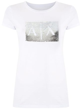 A|X Armani Exchange logo print T-shirt - White