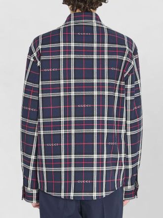 Gucci check quilted cotton overshirt chest pockets