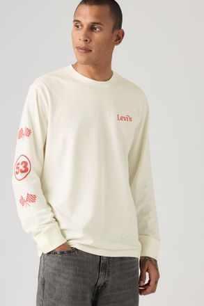 Levi's Relaxed Long Sleeve Graphic Tee - Men - 2XL - White / Legendary Speed Egret