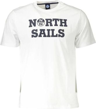 North Sails T-Shirts, male, White, Size: XL White Tee with Eye-Catching Print