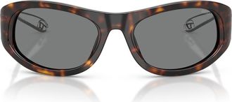 Diesel DL2007U 57mm Cat Eye Sunglasses in Havana /Dark Grey at Nordstrom