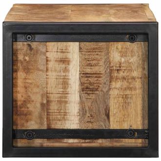 Berkfield Home TV Cabinet 80x30x25 cm Solid Rough Wood Mango in Brown | Size: 80 x 30 x 25 cm