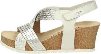 Mephisto Silver Sandalo Zeppa - Dames - Sleehakken - Wit - 38 EU - Schoenen