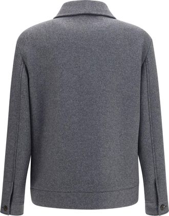 Valentino Mens Wool And Cashmere Jacket Grigio Scuro Melange
