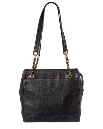 Chanel Black Caviar Leather Triple Cc Zip Tote (Authentic Pre-Loved)