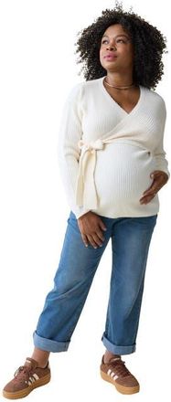 Ingrid & Isabel Maternity and Nursing Wrap Sweater in Cream at Nordstrom, Size X-Small