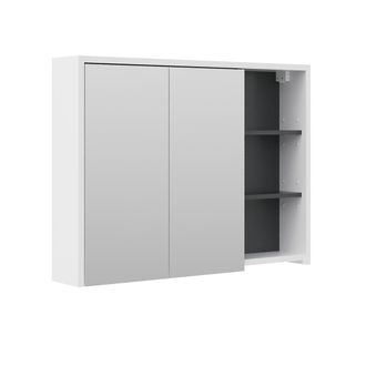 Vicco Armario Con Espejo Para Ba&ntilde;o Viola, Blanco/antracita, 100 X 75 Cm