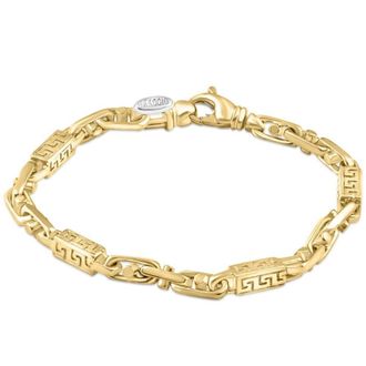 Pompeii3 Mens Figaro Link 14k Gold (32gram) or Platinum (52gram) 5mm Link Bracelet 8.5