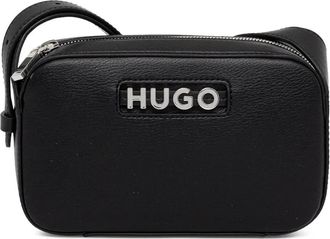 HUGO BOSS Borsa a tracolla mini con placca logo - Nero
