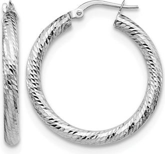 Diamond2Deal 10K Gold Round Shape Hoop Earrings