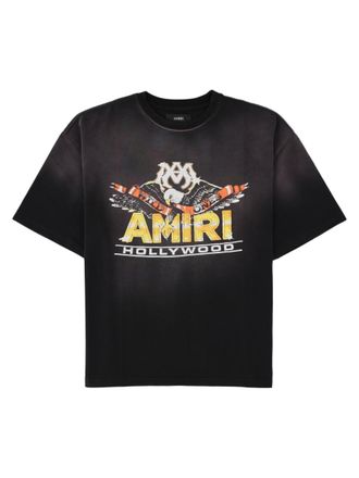 Amiri Black Eagle Graphic Printed Cotton T-Shirt